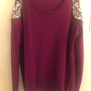 NWT PLUM BEADED TOP